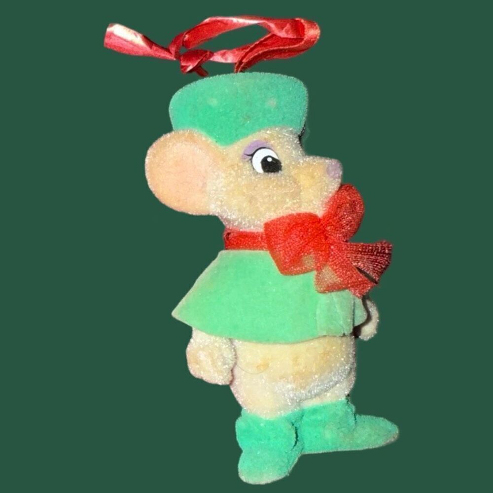 Vintage 1990 Disney Rescuers Miss Bianca Bernard Flock Christmas Ornaments B13 - Picture 4 of 15